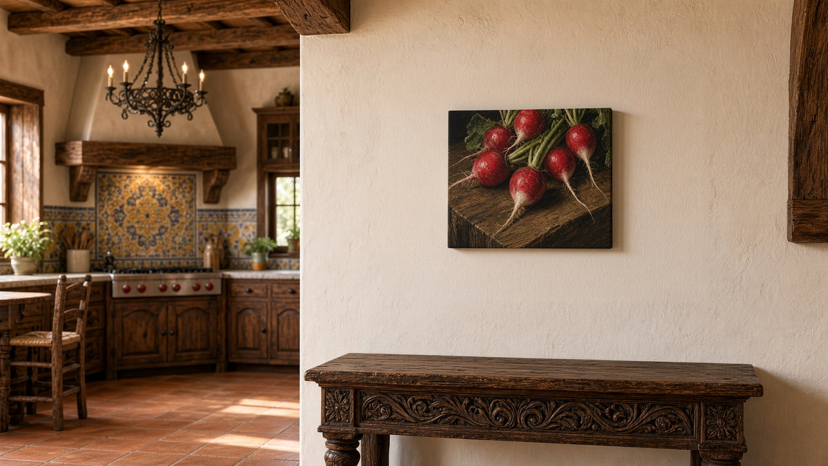 The Radish Bunch - Still Life Oil Print
